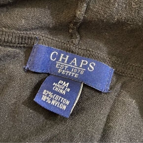 Chaps Lightweight Embellished Open Cardigan Black PM - Picture 3 of 5